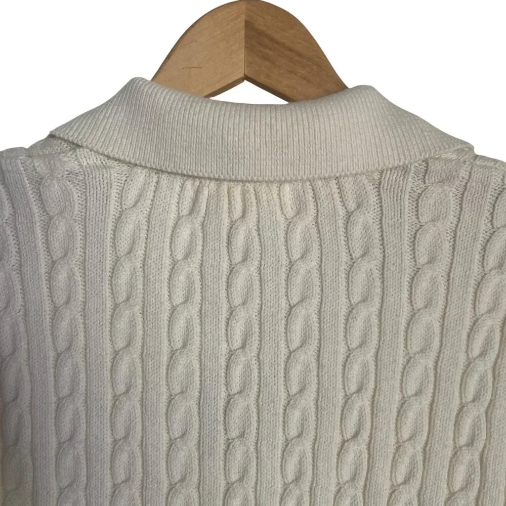 Happily Grey Womens Size M - Cropped Cable Knit Sleeveless Sweater Vest - Picture 4 of 6